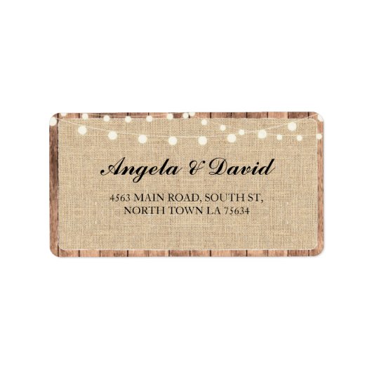 ウッドバーラップエレガ素朴ントウェディング住所 シール (正面)