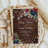 ウッドバー素朴ガンディフローラライト赤ちゃんシャワー 招待状