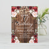 ウッドバー素朴グンディフローラサプライズ70誕生日 招待状 (スタンド正面)