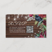 ウッドバー素朴グンディフローラライトのQRコー結婚ド エンクロージャーカード (正面)