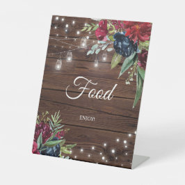 ウッドバー素朴グンディフローラライト食品サイン 台座サイン