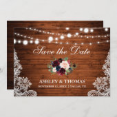 ウッドバー素朴グンディフローラレース日付を保存 セーブザデート (正面/裏面)