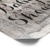 ウッドバー素朴ラップレースベビーシャワーウェルカムサイン ポスター (角)