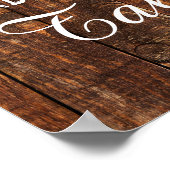 ウッドバ素朴ラップひまわりウェディングカード&ギフト ポスター (角)