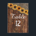 ウッドバ素朴ラップひまわりテーブル番号席 招待状<br><div class="desc">ウッド&バ素朴ーラップひまわりカントリーファームハウス結婚シックのテーブル番号。私の店をチェックし結婚て、このデザインのためのスイート全体！</div>