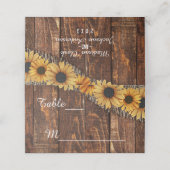 ウッドバ素朴ラップひまわり結婚のテーブル番号 プレイスカード (外部開封)