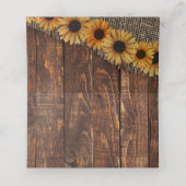 ウッドバ素朴ラップひまわり結婚のテーブル番号 プレイスカード (内部開封)