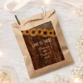 ウッドバ素朴ラップひまわり結婚の愛は甘い フェイバーバッグ (クリップ留めされた状態)