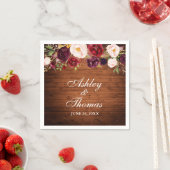 ウッドバ素朴ルガンディフローラ結婚ズ スタンダードカクテルナプキン (インサイチュ)