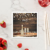 ウッドバ素朴レルライトシャンパーニュモダンパーティー スタンダードカクテルナプキン (インサイチュ)