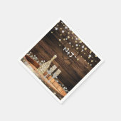 ウッドバ素朴レルライトシャンパーニュモダンパーティー スタンダードカクテルナプキン (角)