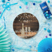 ウッドバ素朴レルライトシャンパーニュモダンパーティー ペーパープレート (パーティー)