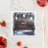 ウッドバ素朴レル&ライトウィンターバ結婚ン スタンダードカクテルナプキン (インサイチュ)