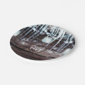 ウッドバ素朴レル&ライトウィンターバ結婚ン ペーパープレート (アングル)