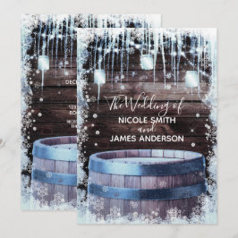 ウッドバ素朴レル&ライトウィンターバ結婚ン 招待状