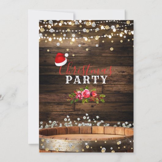 ウッドバ素朴レル&ライトベビーブレスクリスマス 招待状 (正面)