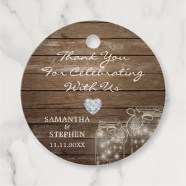 ウッドバ素朴ンカントリーハート結婚ズサンキュー フェイバータグ