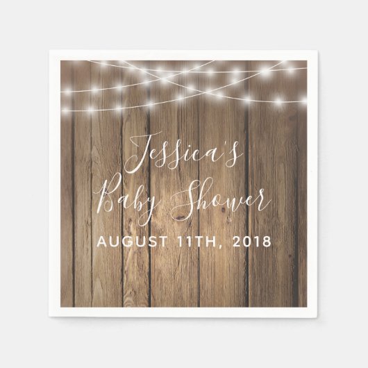 ウッドバ素朴ンカントリーライトイベントナプキンス スタンダードカクテルナプキン (正面)