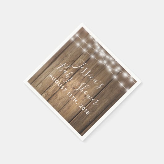 ウッドバ素朴ンカントリーライトイベントナプキンス スタンダードカクテルナプキン (角)