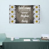 ウッドバ素朴ンズ結婚デイジーフローラ歓迎 横断幕 (トレードショー)