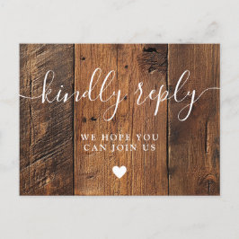 ウッドバ素朴ンボホソングリクエストRSVPポストカード インビテーションポストカード