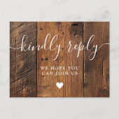 ウッドバ素朴ンボホソングリクエストRSVPポストカード インビテーションポストカード (正面)