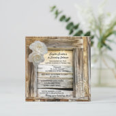 ウッドバ素朴ンポスト結婚式招待状 招待状 (スタンド正面)