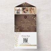 ウッドバ素朴ーの結婚QRコード オールインワン招待状 (内側)