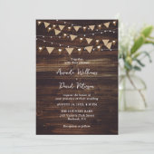 ウッドバ素朴ーラップのストリングラ結婚イト 招待状 (スタンド正面)