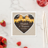 ウッドバ素朴ーラップひまわり結婚の花 スタンダードカクテルナプキン (インサイチュ)