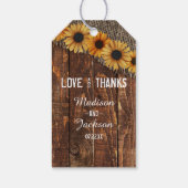 ウッドバ素朴ーラップひまわ結婚しの愛と感謝してい愛 ギフトタグ (裏面)