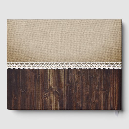 ウッドバ素朴ーラップアンドレース結婚ズゲストブック ゲストブック (裏面)