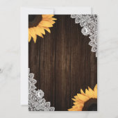 ウッドバ素朴ーラップレースサンフラワー結婚ズ 招待状 (裏面)