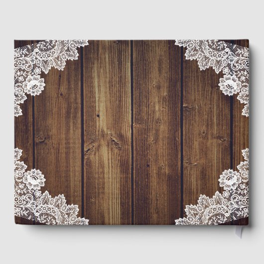 ウッドバ素朴ーラップレース結婚ズゲストブック ゲストブック (裏面)