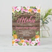 ウッドパイナップルアロハファーストバースデーパーティー 招待状 (スタンド正面)