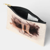 ウッドパイルのそばのウェディングブーツ 水彩 アクセサリーポーチ (見開き)