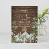 ウッドパイン素朴ツリー引っ越し祝いパーティースウィートホーム 招待状 (スタンド正面)