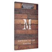 ウッドパター素朴ンオークモノグラムスクリプトカスタム  クリップボード (右)