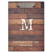 ウッドパター素朴ンオークモノグラムスクリプトカスタム  クリップボード (正面)