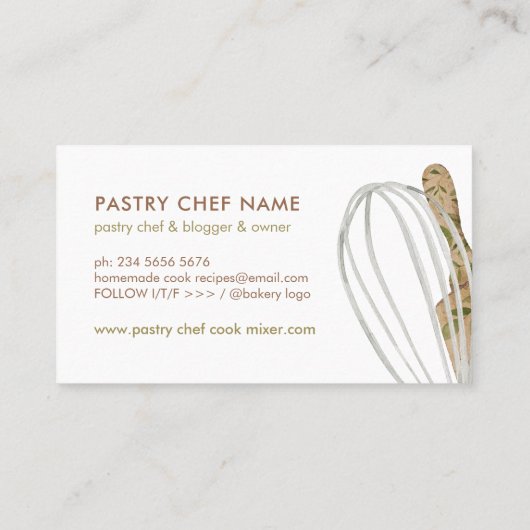 ウッドパティシシェフケータリングケーキメーカ転がーズピン 名刺 (裏面)