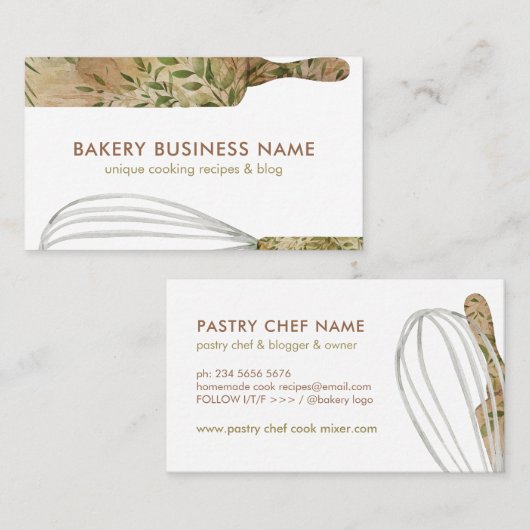 ウッドパティシシェフケータリングケーキメーカ転がーズピン 名刺 (正面/裏面)