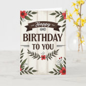 ウッドパネル 誕生日カード カード (黄色い花)