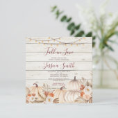 ウッドパンパスグラスパンプキン秋インラブシャワー 招待状 (スタンド正面)