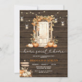 ウッドパンプキン引っ越し祝いパーティーパーティーホームスウィートホーム 招待状 (正面)