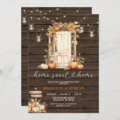 ウッドパンプキン引っ越し祝いパーティーパーティーホームスウィートホーム 招待状 (正面/裏面)