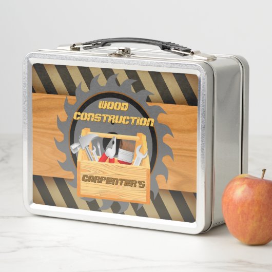 ウッドパーソナライズされた建築カーペンター メタルランチボックス (インサイチュ)