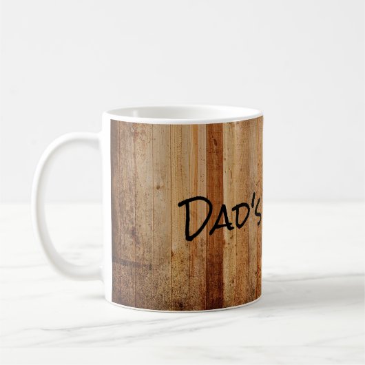 ウッドパーソナライズされた素朴カントリーブラウンブラックパパ コーヒーマグカップ (左)