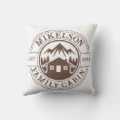 ウッドパーソナライズされた素朴ファミリーキャビン クッション (裏面)