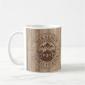 ウッドパーソナライズされた素朴ファミリーキャビン コーヒーマグカップ (左)