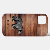 ウッドパーソナライズされた素朴歩くベア Case-Mate iPhoneケース (裏面 (横))